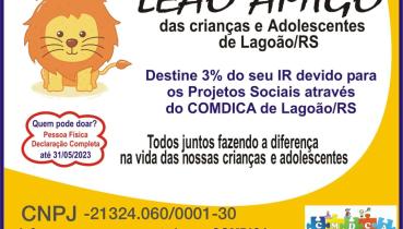 COMDICA lança campanha "Leão Amigo das Criança e Adolescentes de Lagoão".